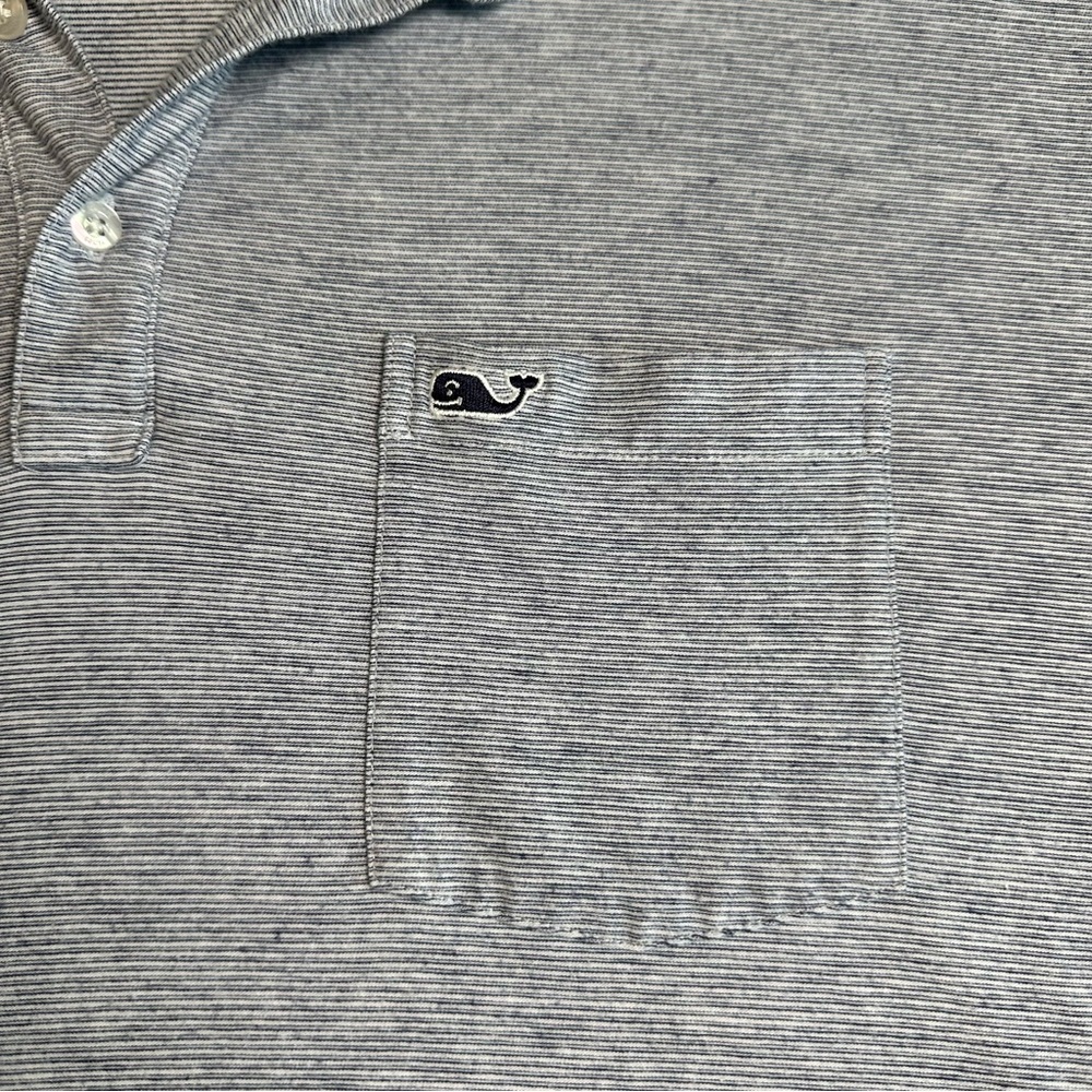 Vineyard Vines Men’s XL Gray Striped Edgartown Polo Golf Shirt - Picture 5 of 7
